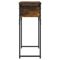 Produktbild för Avlastningsbord med hylla rökfärgad ek 75x30x75 cm