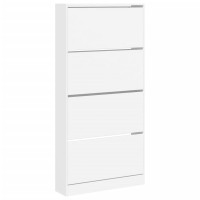 Produktbild för Skoskåp med 4 flip-lådor vit 80x21x163,5 cm
