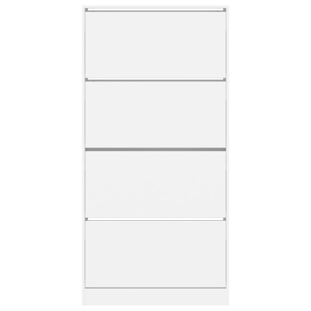 Produktbild för Skoskåp med 4 flip-lådor vit 80x21x163,5 cm