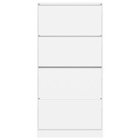 Produktbild för Skoskåp med 4 flip-lådor vit 80x21x163,5 cm