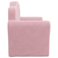 Miniatyr av produktbild för Barnsoffa 2-sits rosa mjuk plysch