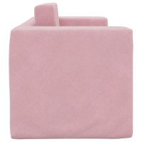Miniatyr av produktbild för Bäddsoffa för barn 2-sits rosa mjuk plysch