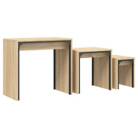 Produktbild för Satsbord 3 st sonoma-ek konstruerat trä