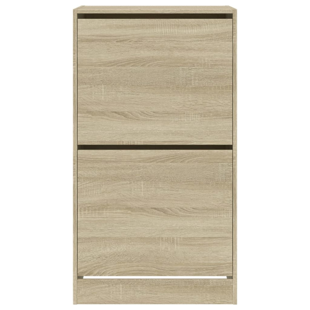 Produktbild för Skoskåp med 2 flip-lådor sonoma-ek 60x42x108 cm