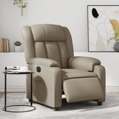 vidaXL Elektrisk reclinerfåtölj cappuccino konstläder