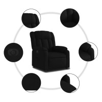 Produktbild för Elektrisk reclinerfåtölj svart tyg