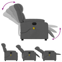 Produktbild för Elektrisk massagefåtölj mörkgrå tyg