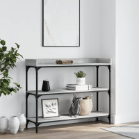 Produktbild för Konsolbord med hyllor grå sonoma 100x30x80 cm