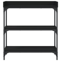 Produktbild för Konsolbord med hyllor svart 75x30x80 cm