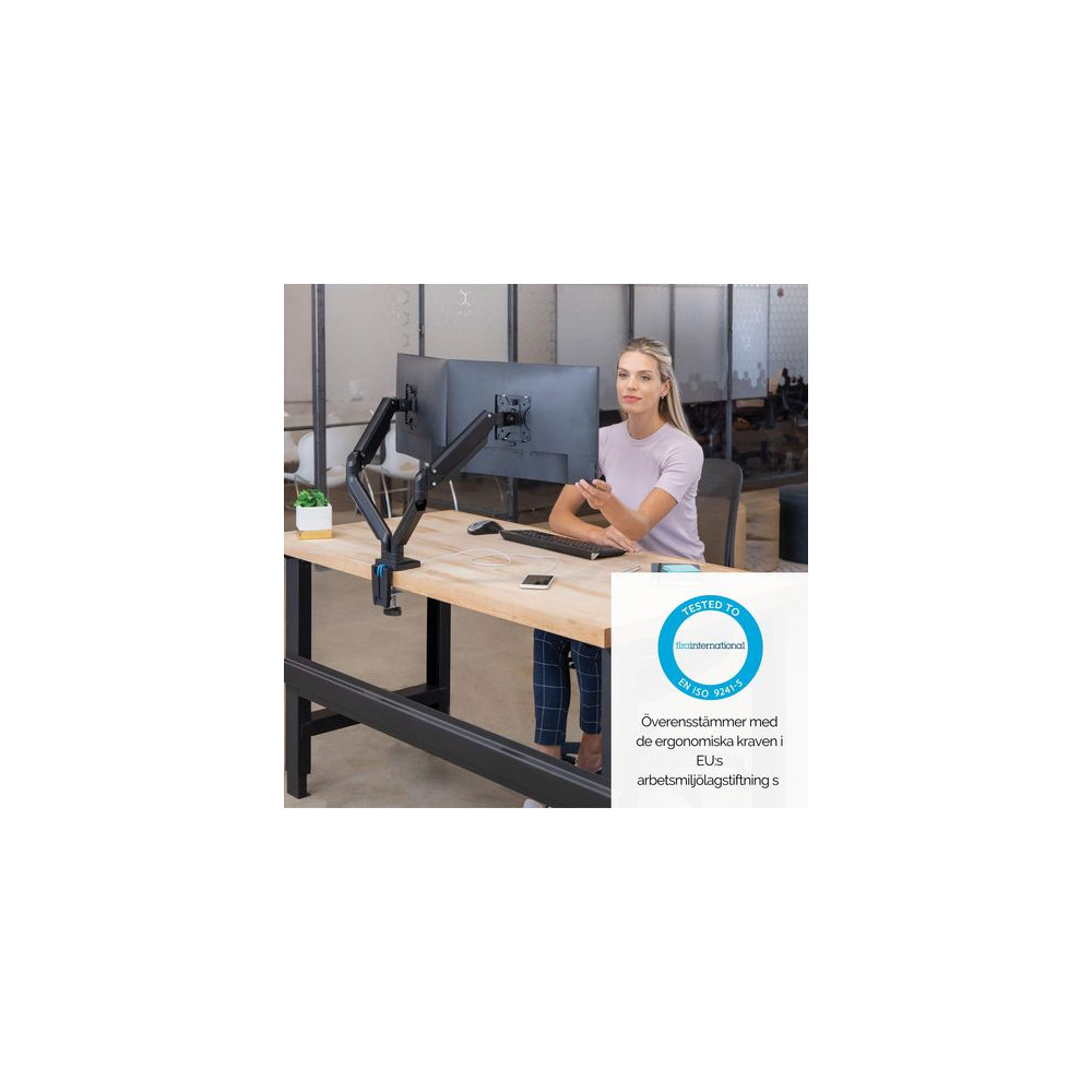 Produktbild för Monitorarm FELLOWES Platinum gas dubbel