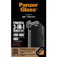 Produktbild för PanzerGlass Privacy 3-in-1-Pack iPhone 2023 6.1 Pro Genomskinligt skärmskydd Apple 1 styck