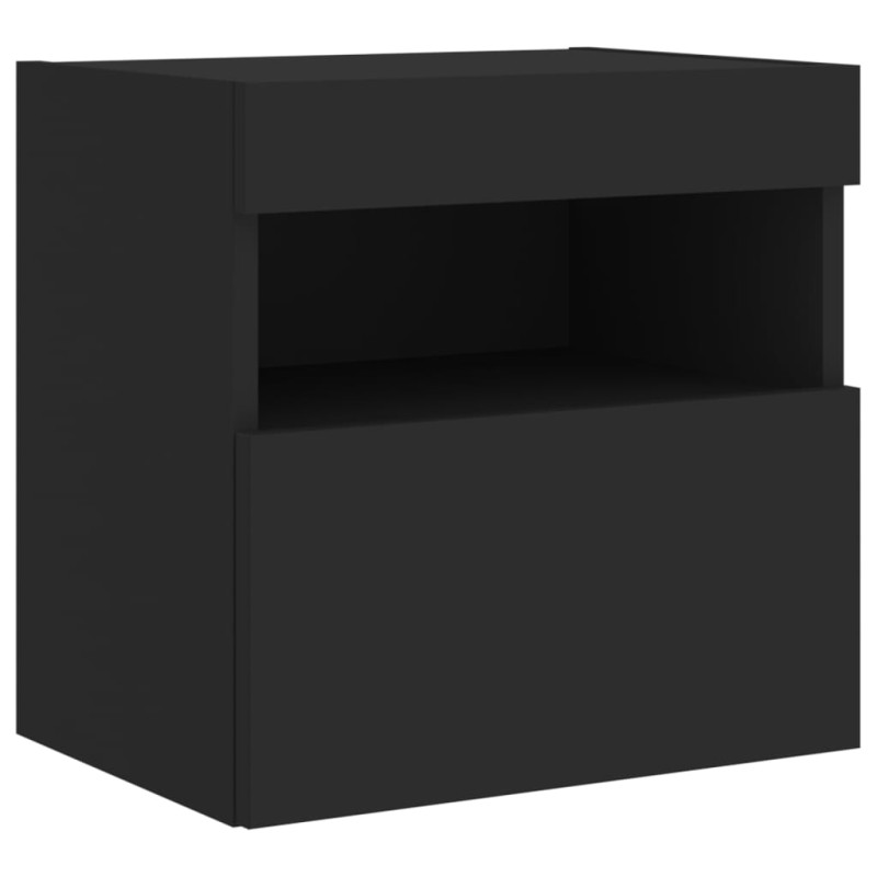 Produktbild för Tv-bänk 5 delar LED svart konstruerat trä
