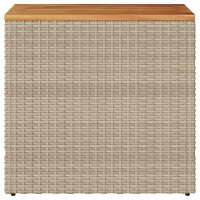 Produktbild för Trädgårdsbord med träskiva beige 58x27,5x55 cm konstrotting