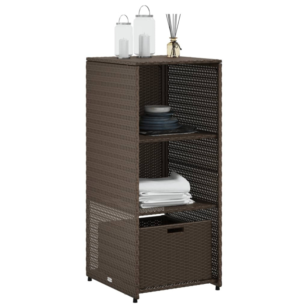 Produktbild för Trädgårdsskåp brun 50x55x115 cm konstrotting