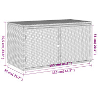 Produktbild för Trädgårdsskåp grå 110x55x60,5 cm konstrotting