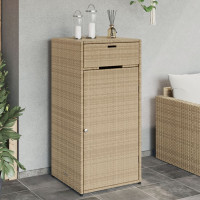 Produktbild för Trädgårdsskåp beige 55x55x111 cm konstrotting