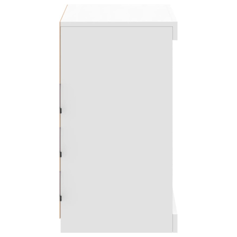 Produktbild för Skänk med LED-belysning vit 60,5x37x67 cm
