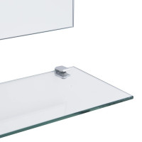 Produktbild för Badrumsspegel med hylla 80x60 cm härdat glas