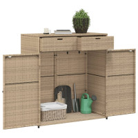 Produktbild för Trädgårdsskåp beige 105x55x113 cm konstrotting