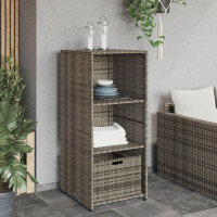 Produktbild för Trädgårdsskåp grå 50x55x115 cm konstrotting