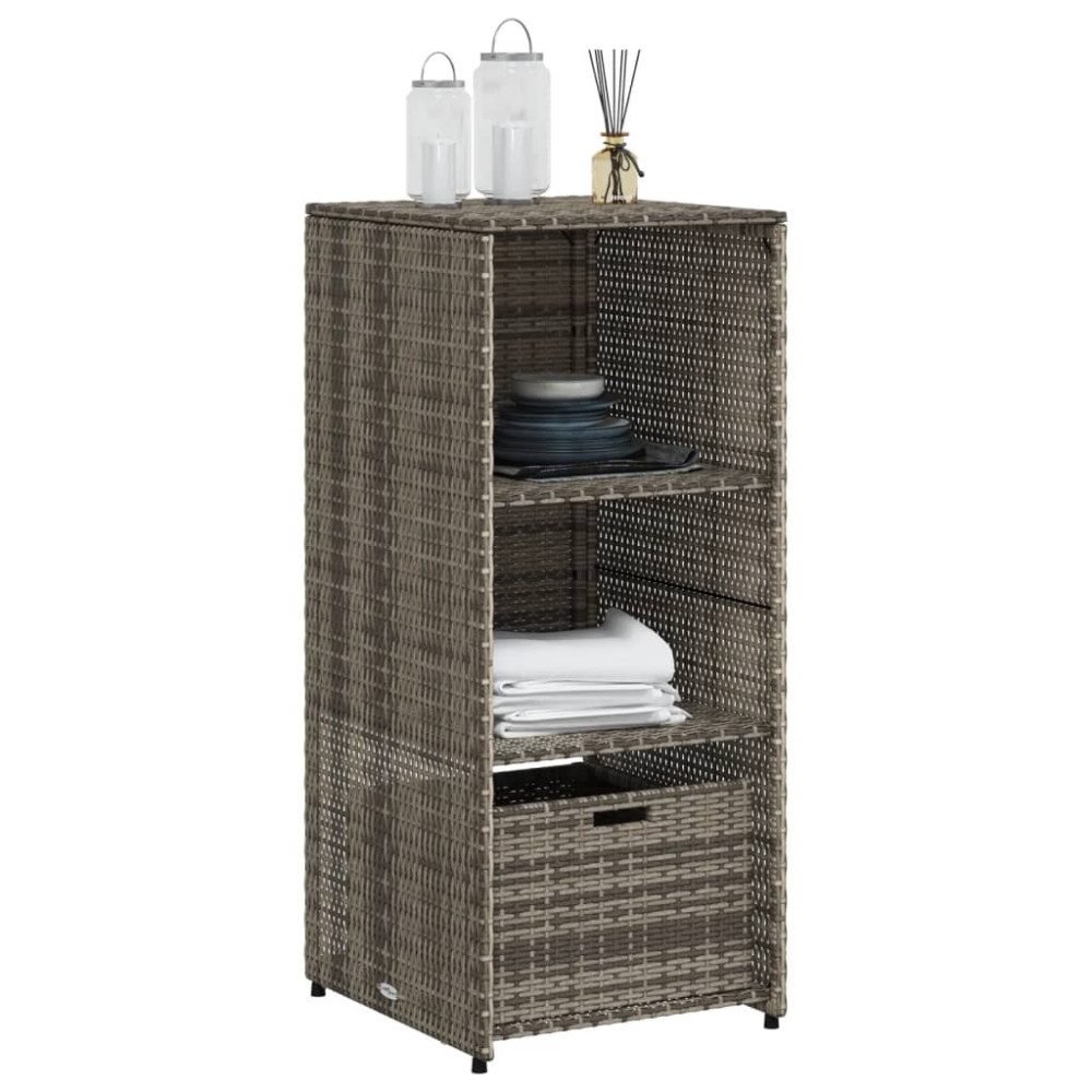 Produktbild för Trädgårdsskåp grå 50x55x115 cm konstrotting