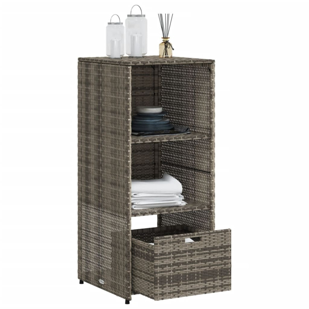 Produktbild för Trädgårdsskåp grå 50x55x115 cm konstrotting