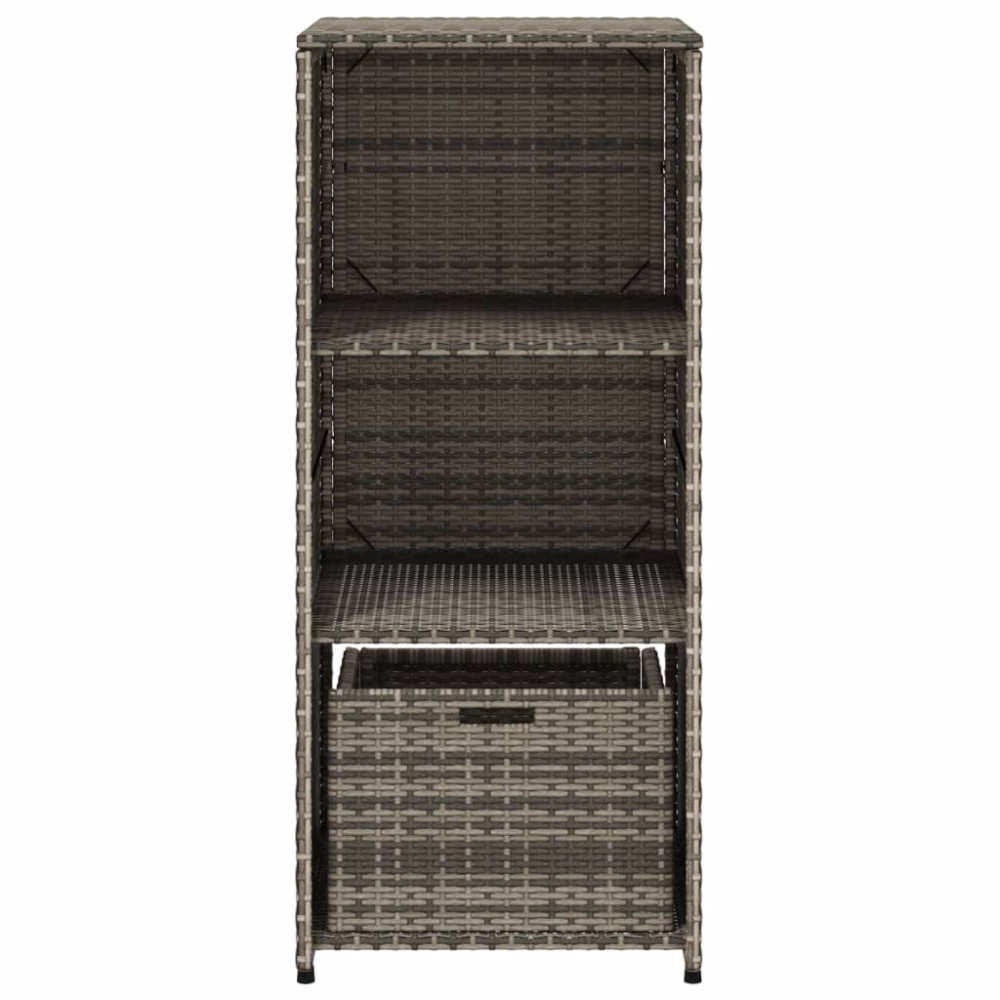 Produktbild för Trädgårdsskåp grå 50x55x115 cm konstrotting