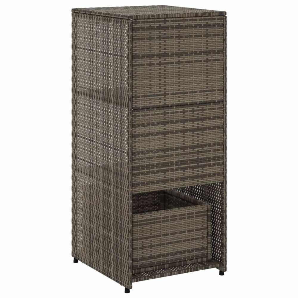 Produktbild för Trädgårdsskåp grå 50x55x115 cm konstrotting