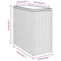 Produktbild för Trädgårdsbord med glasskiva beige 58x27,5x55 cm konstrotting