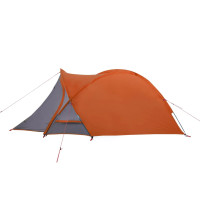 Miniatyr av produktbild för Campingtält 2 personer grå och orange vattentätt
