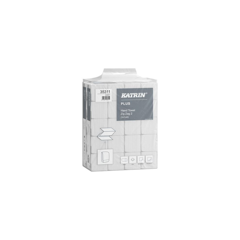 Produktbild för Handduk KATRIN Plus Zig Zag 2 4000/fp