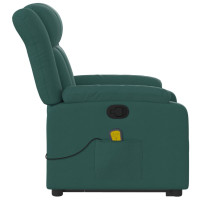 Produktbild för Massagefåtölj med uppresningshjälp mörkgrön tyg
