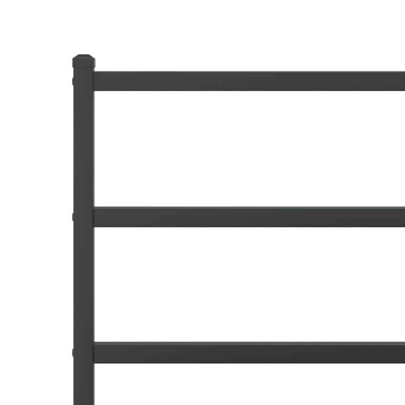 Produktbild för Sängram med huvudgavel och fotgavel svart metall 140x200 cm