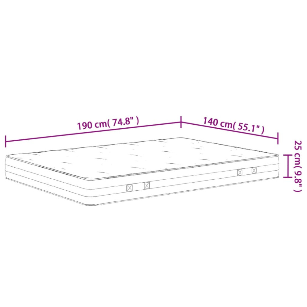 Produktbild för Pocketresårmadrass medium fast 140x190 cm