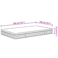 Produktbild för Bonellresårmadrass medium 100x200 cm