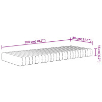 Produktbild för Skummadrass medium mjuk 80x200 cm