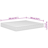 Produktbild för Skummadrass medium mjuk 180x200 cm