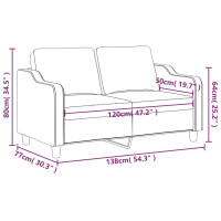 Produktbild för 2-sitssoffa ljusgrå Svart 120 cm tyg