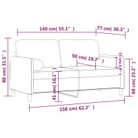 Produktbild för 2-sitssoffa med prydnadskuddar mörkgrön 140 cm sammet