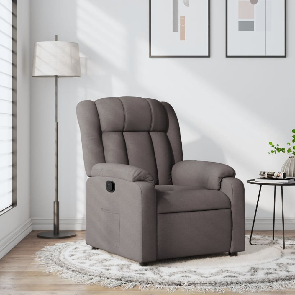 Produktbild för Reclinerfåtölj taupe tyg