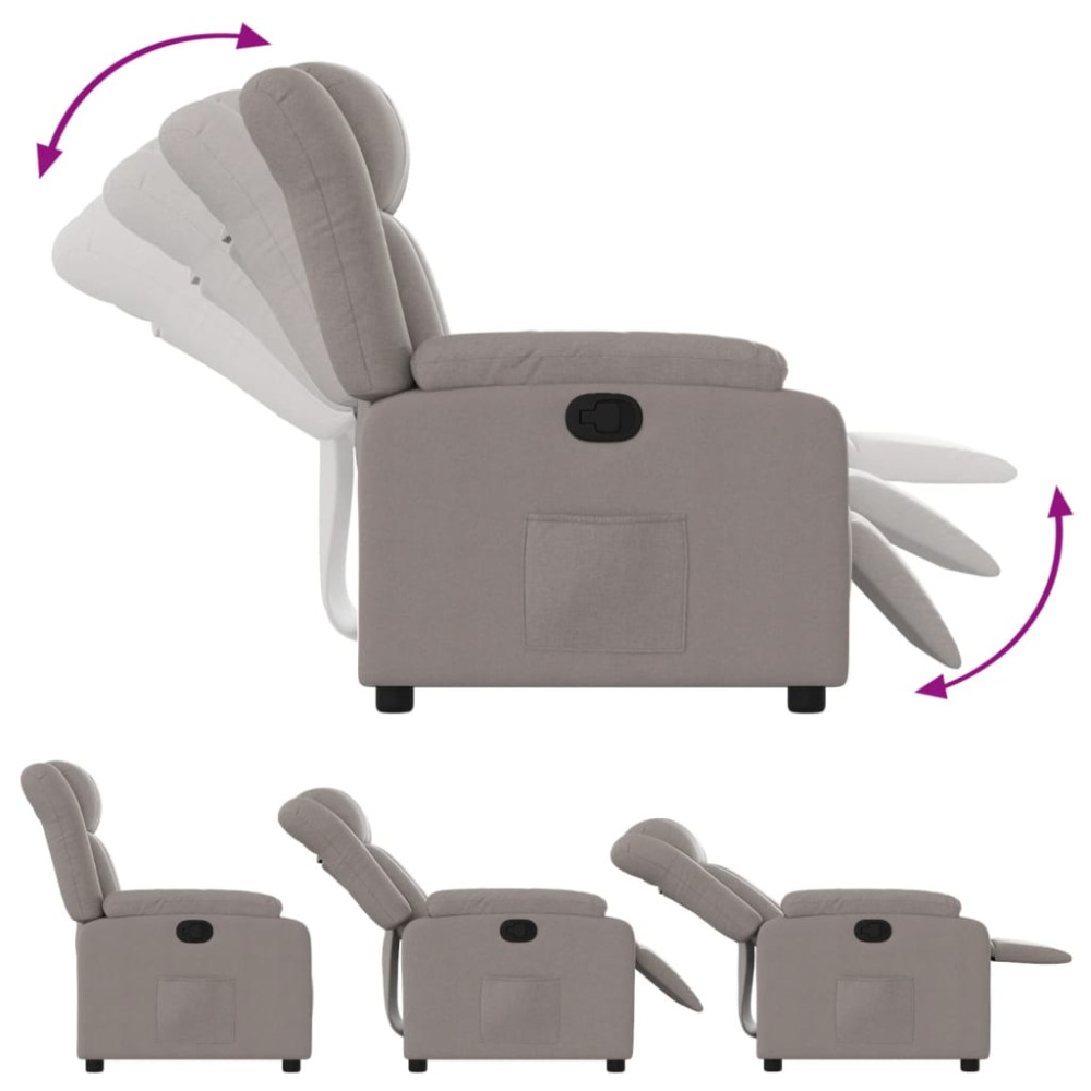 Produktbild för Reclinerfåtölj taupe tyg