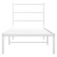 Produktbild för Sängram med huvudgavel metall vit 80x200 cm