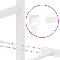 Produktbild för Sängram med huvudgavel metall vit 80x200 cm