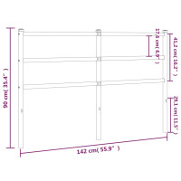 Produktbild för Huvudgavel metall svart 135 cm