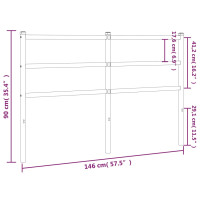 Produktbild för Huvudgavel metall vit 140 cm