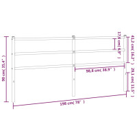 Produktbild för Huvudgavel metall vit 193 cm