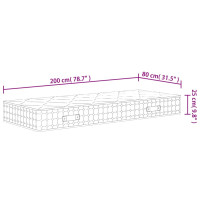 Produktbild för Pocketresårmadrass medium fast 80x200 cm