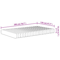 Produktbild för Skummadrass medium mjuk 120x200 cm