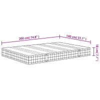 Produktbild för Bonellresårmadrass medium 140x200 cm