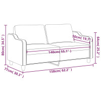 Produktbild för 2-sitssoffa gräddvit 140 cm tyg